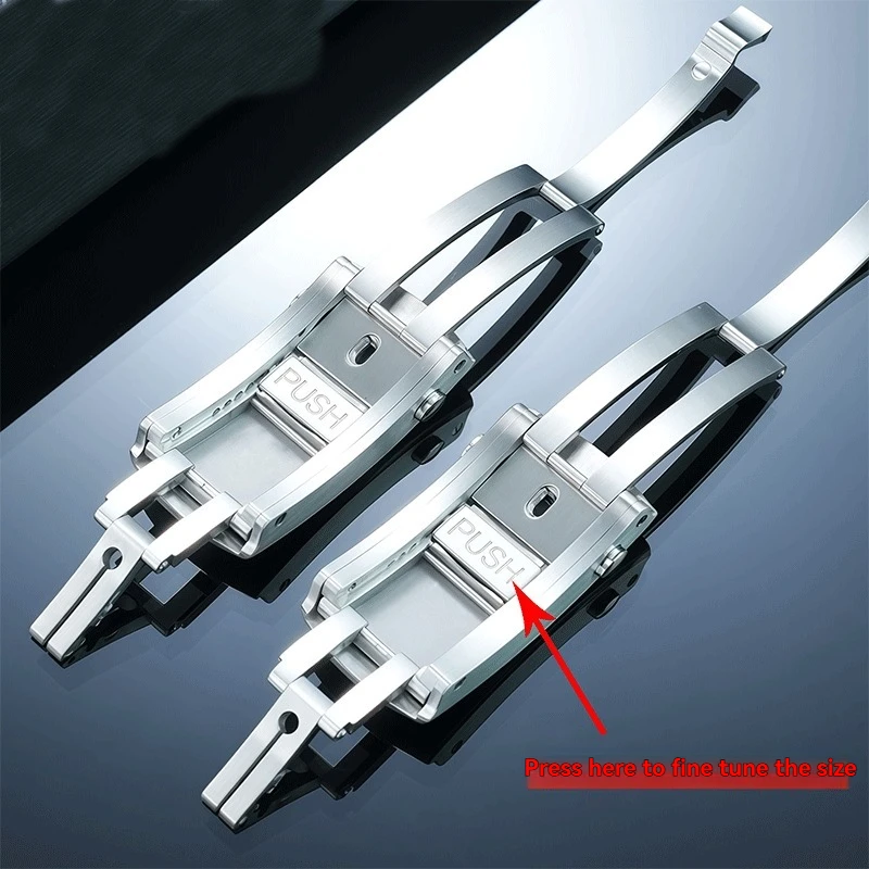 Solid Stainless Steel Folding Clasp with PUSH Micro-Adjustment Mechanism for Omega Seamaster 300 Steel Strap Replacement Parts
