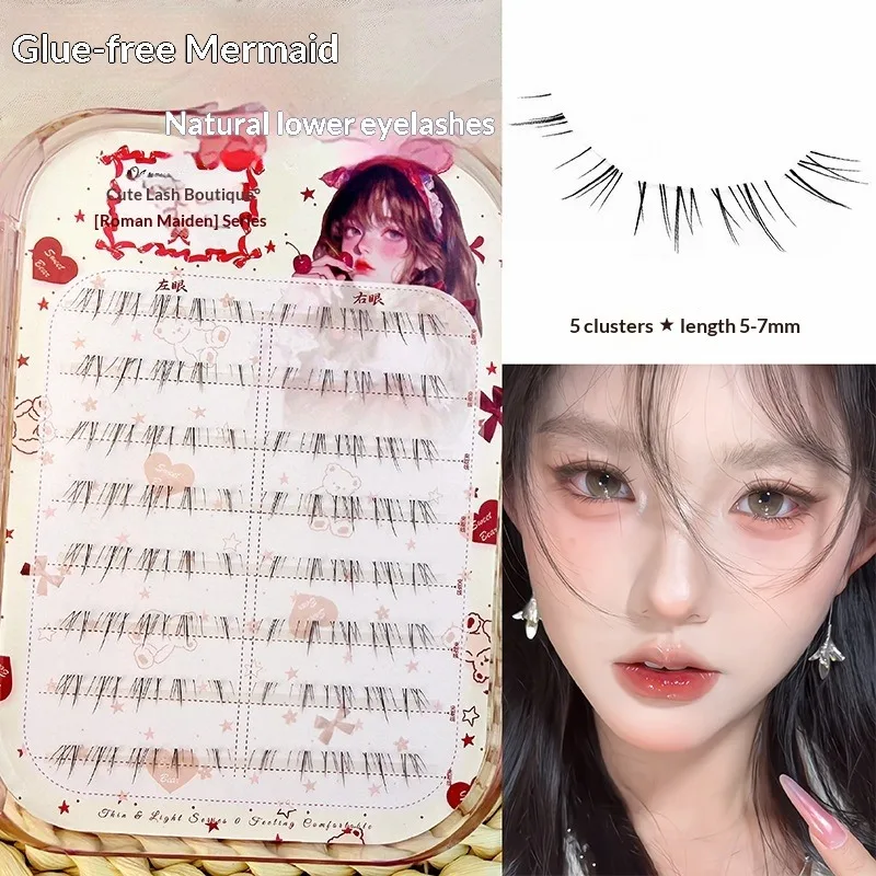 Senza colla sotto il grappolo delle ciglia: ciglia inferiori, volume naturale, ciglia segmentate, facile da applicare per principianti, ciglia anime, 4-8 mm