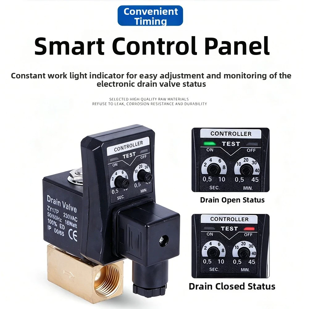 1pc Programmable Automatic Condensate Drain Valve 18.6mm Thread Automatic Drain Valve For Compressor Tanks Dryers Filter