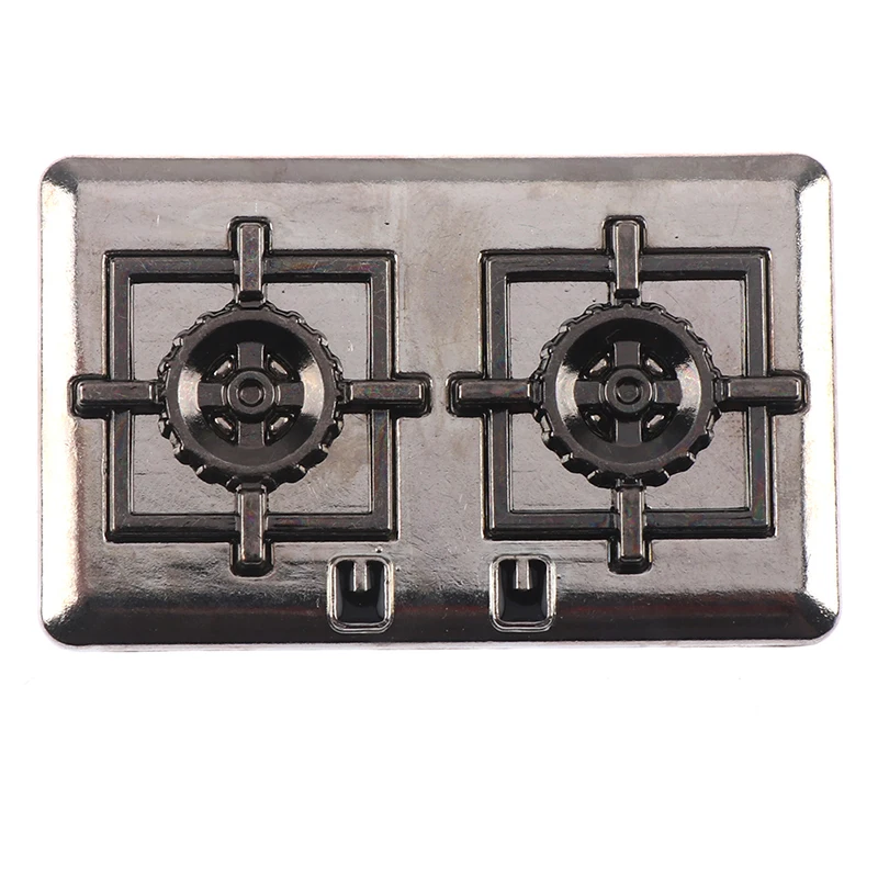 1 conjunto de casa de bonecas em miniatura, fogão a gás de metal, modelo 1:12, decoração de casa de boneca, acessórios de brinquedo