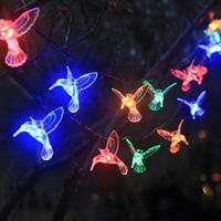 Solar Light String - 20 Leds Fairy Lamp Hummingbird Lamp for Outdoor Garden, Courtyard and Fence Decoration, Energy Saving, Waterproof, 8 Lighting Modes, Christmas Decoration