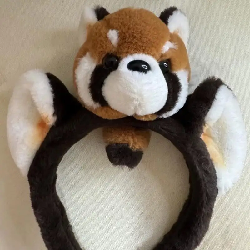 Lovely Cartoon Raccoon Hairhoop Plush Hairband Theme Party Holiday Accessories