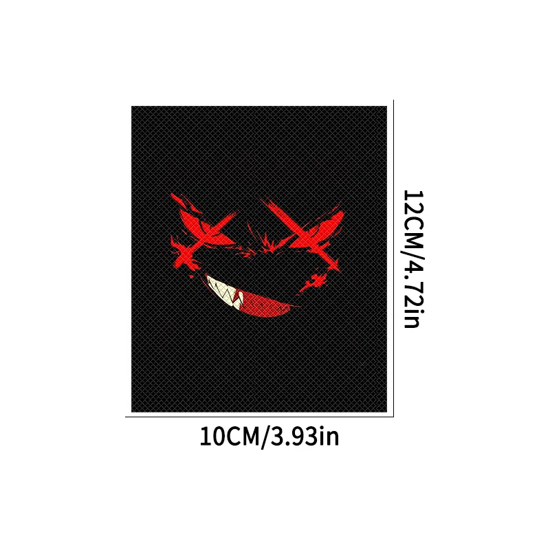 2Pcs Devil Face Handlebar Vinyl Decals, Waterproof Anti‑Slip Stickers for Motorcycle E‑Bike Scooter Bicycle JDM Decor