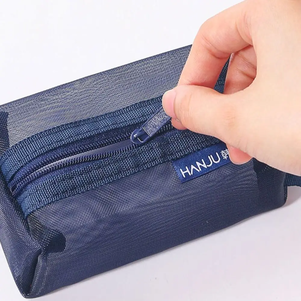 

Retro Color Mesh Coin Purse with Handle Zipper Transparent Cosmetic Bag Toiletry Bag Card Bag Toiletry Storage Bag Outdoor