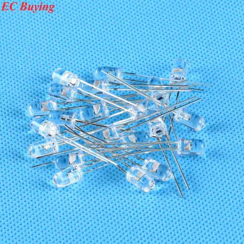 50pcs Clear F3 3mm RGB Slow Flashing Red Green Blue 3 Colors Multicolor Flicker 3 mm Light Emitting Diode LED Lamps Blinking