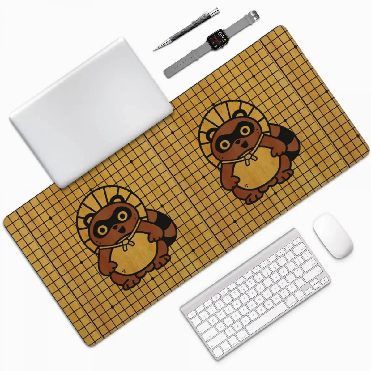 The Tenuki Tanuki Large Mouse Pad Computer Keyboard Mouse Mat Gaming PC Laptop Desk Mat Office Accessories Table Mats