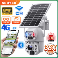 Big 36X Zoom Lens Dual View Solar Battery PTZ 4G Camera Home Surveillance Cameras WIFI Solar Camera With Sim Card