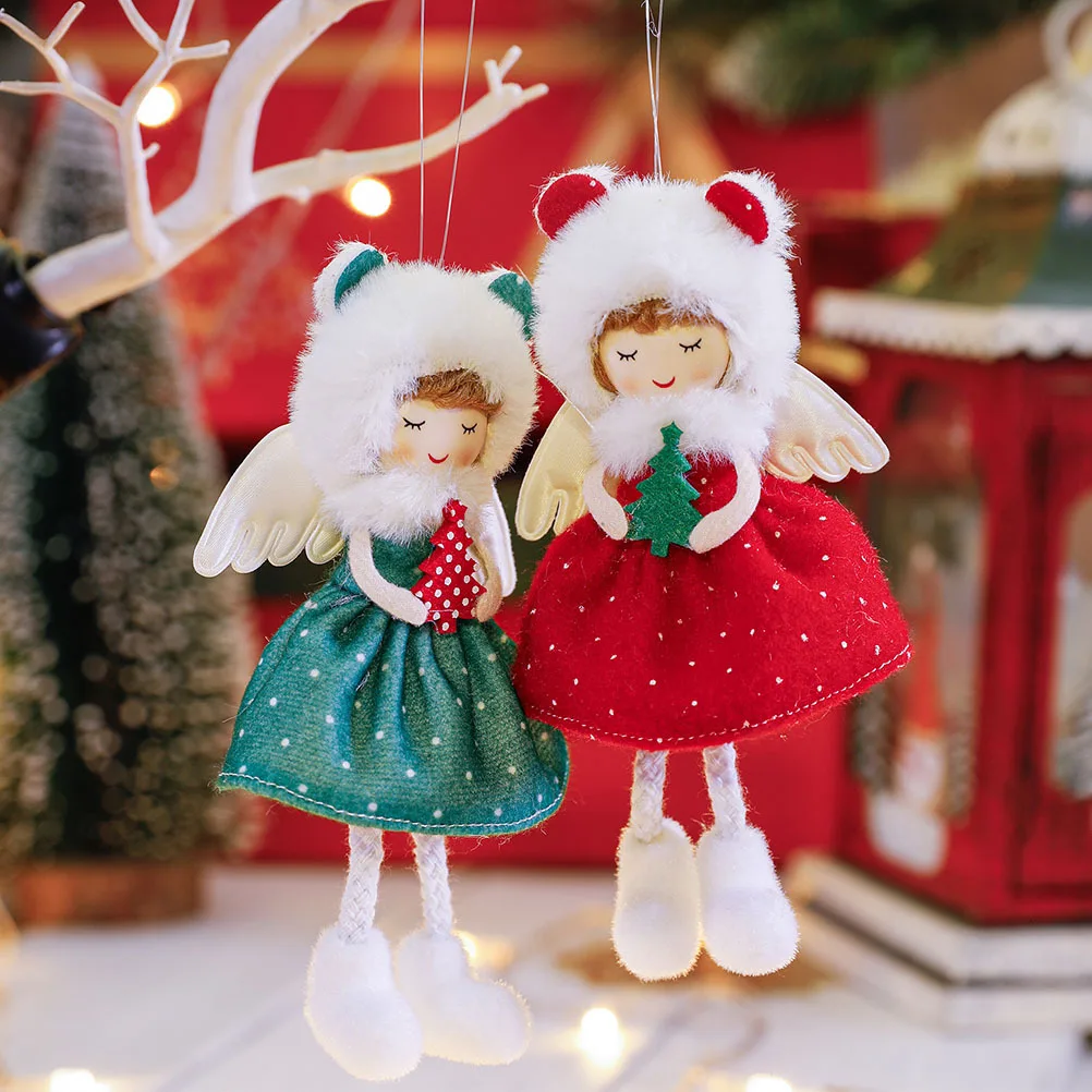 

2Pcs Christmas Angel Hanging Ornaments Xmas Tree Decorative Pendants Holiday Home Decoration Supplies Angel Hanging Ornament