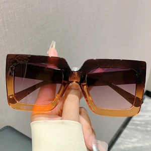 KAMMPT-Óculos de sol para mulher, Sombras de sol, Viagem, Caminhada, Oversize Decoration, Black Design, Vogue, Moda 6 principais vendas oculos feminino vogue - №3