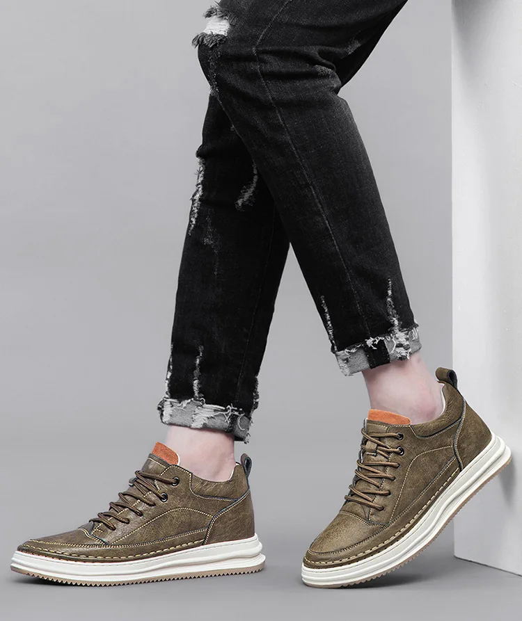 New model Shock absorbing Breathable Thick sole Anti slip Stable grip Mens heightening shoes Increase by 4/6/8/10 centimeters