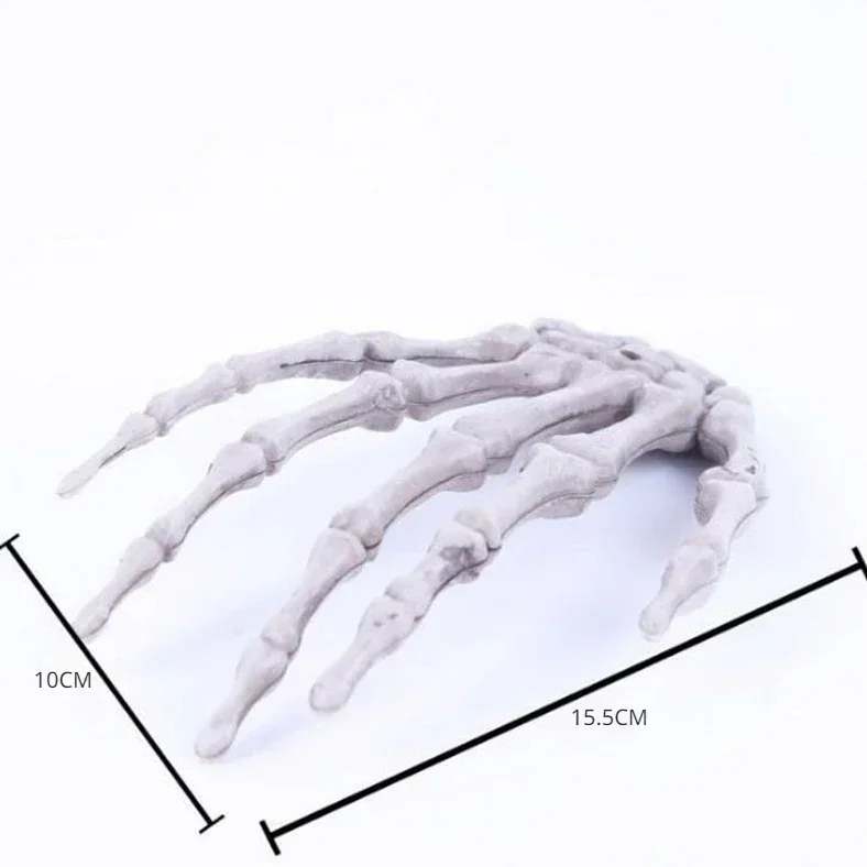 1 Pairs Halloween Decoration Props Halloween Decoration Realistic Life Size Skeleton Hands Plastic Human Hand Bone Plastic Hands