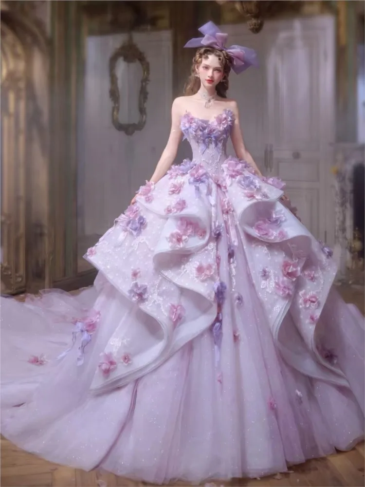 A new purple dress for the host of coming-of-age banquet light luxury and niche heavy industry