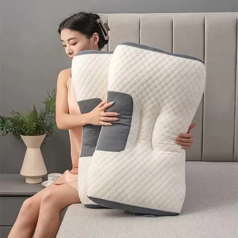 

3D SPA Massage Pillow Partition to Help Sleep and Protect The Neck Pillow Knitted Cotton Pillow Bedding(1pcs Honeycomb Shape)