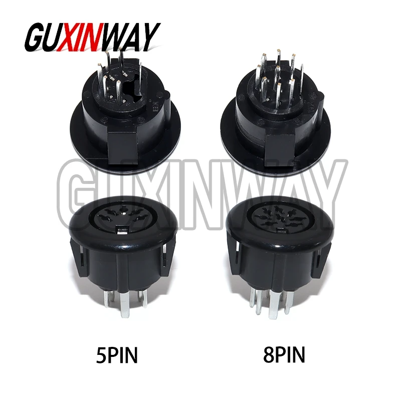 1pcs 5/8 Pole DIN Terminal Chassis S Video Connector DIN Female Jack Soldering Type Round Socket