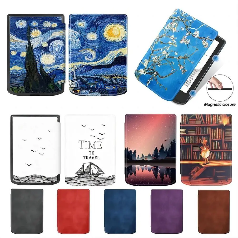 7.8inch e-Reader Case Auto Wake Sleep Ultra Slim PB 743 Funda Soft Shockproof Filio Cover for PocketBook InkPad 4/Color 2/3