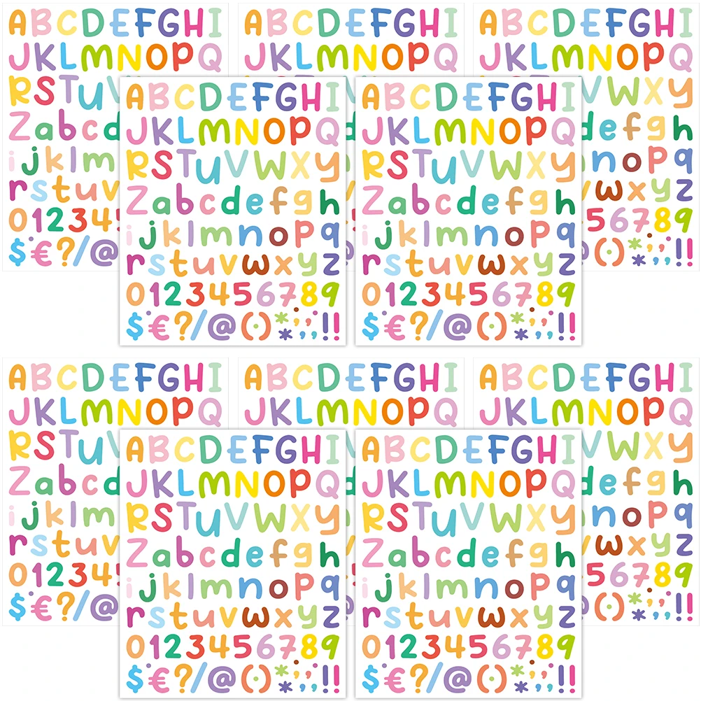 

10 Sheets Alphabet Stickers Self Adhesive Vinyl Letters Vinyl Letter Stickers Numbers for Scrapbooking Folder Labels