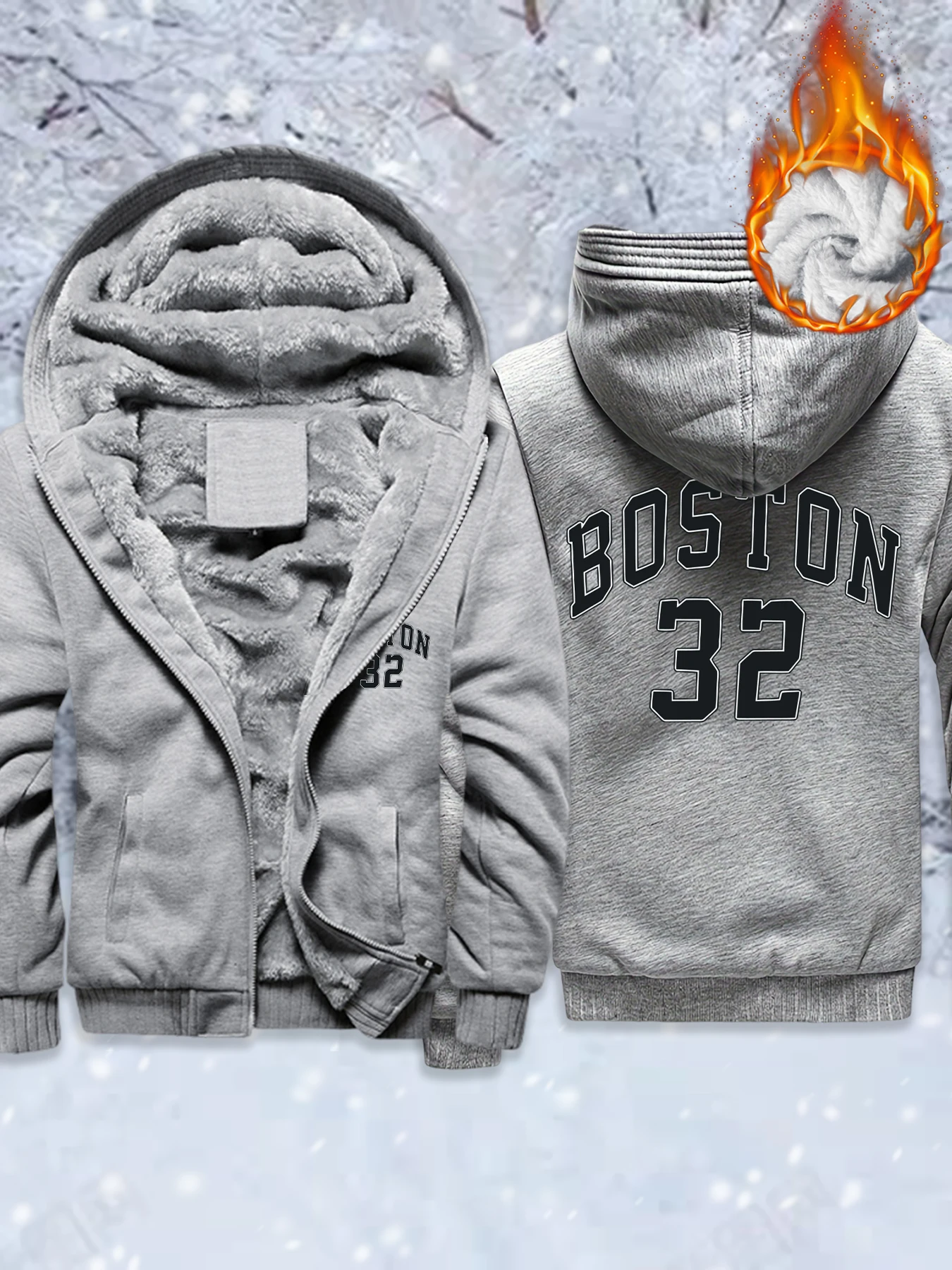 

Мужские флисовые базовые куртки с принтом Boston Number 32, спортивная одежда с карманами на молнии, утепленное зимнее пальто, теплая удобная верхняя одежда, свободная жилетка
