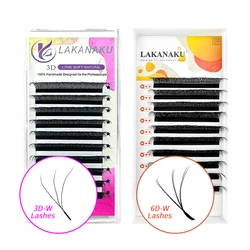 Lakanaku 3D W Lash Extension Volume Fluffy 6D W Eyelash Premade Fans Clover Cilia Eyelash