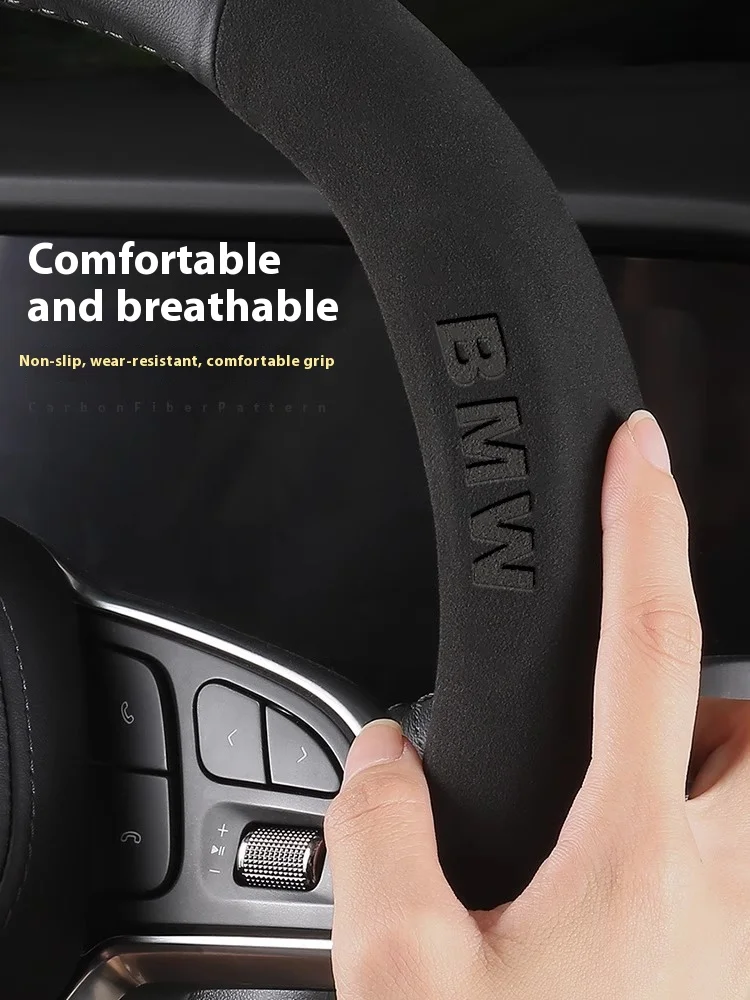 BMW M X1 X3 X5 X6 X7 G20 G30 G70 E39 E46 E90 E92 F10 F15 F25 F30 Carbon fiber Leather Car Steering Wheel Cover Auto Accessories