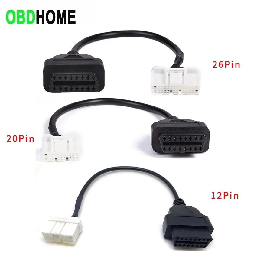 Nuevo para Tesla OBD2 Cable de diagnóstico 26Pin 20pin 12pin conector a OBDII 16Pin adaptador para Tesla modelo S Modelo X modelo 3 modelo Y