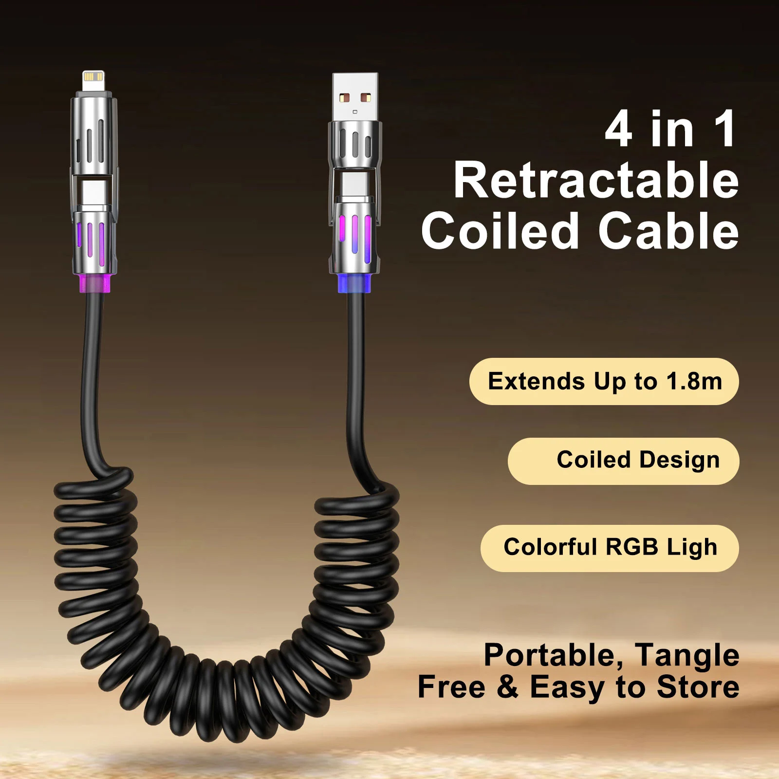Coiled 4 In 1 Usb A… - image