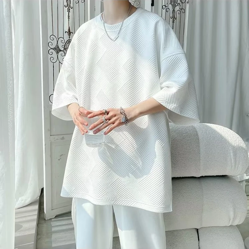 الصيف بساطتها رمادي بلايز الرجال قصيرة الأكمام الهراء تصميم اليومية ملابس الشارع الشهير عطلة السفر طالب الملابس الفضفاضة