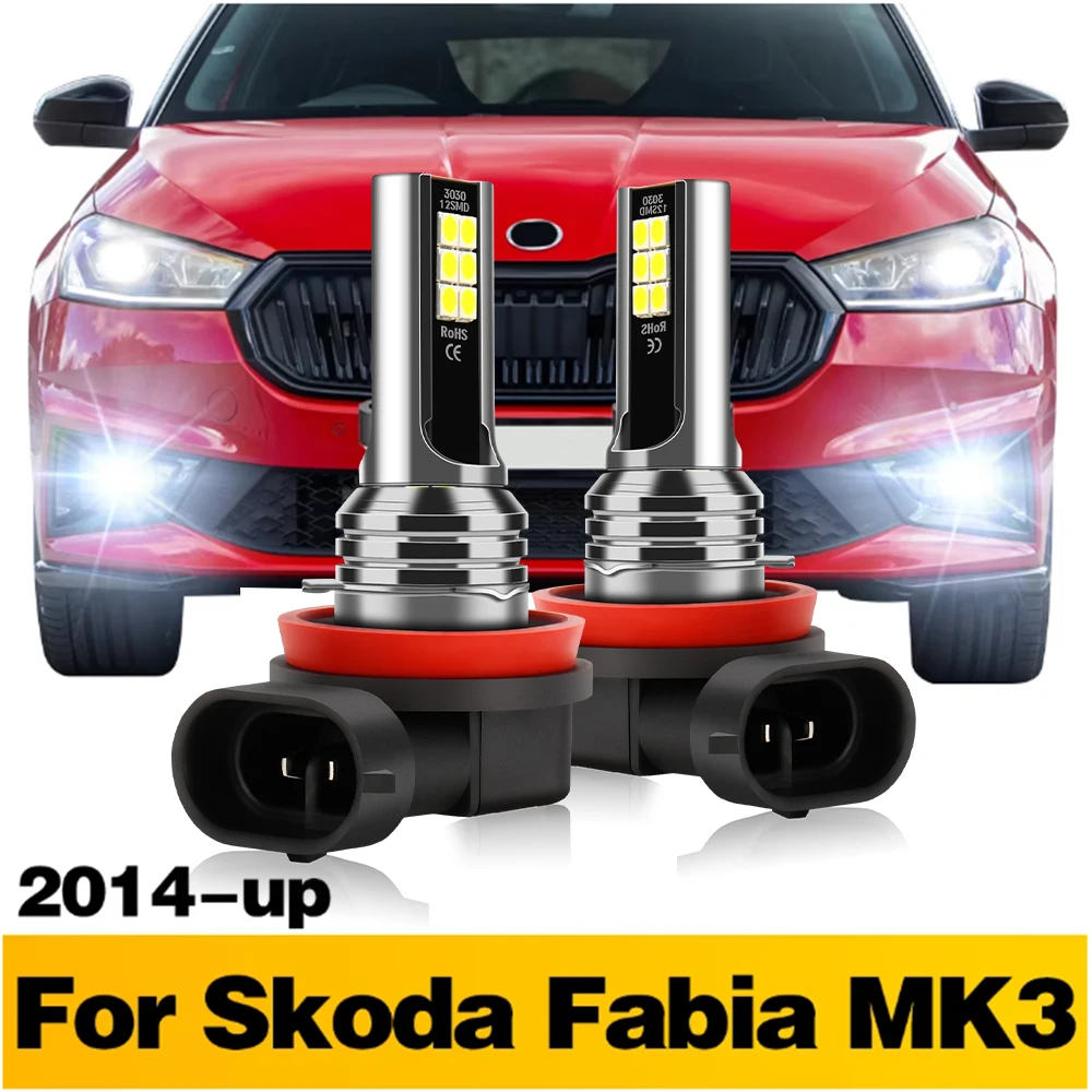 

2 шт. светодиодные лампы CSP, автомобильные передние противотуманные фары, аксессуары для SKODA Fabia MK3 2014 2015 2016 2017 2018 2019 2020 2021 2022 2023 2024