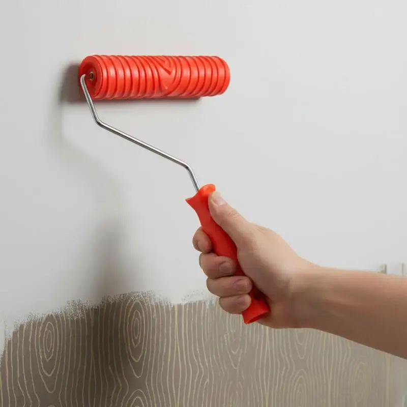Embossed Paint Roller Wear Resistant Food Grade Rubber Non-Toxic Tool for Wall Texture Design DIY Home Decoration Art Projects