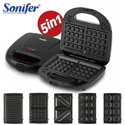 Elettrico Waffle Maker 7 In 1 Grill Sandwich Cake ciambella noce Panini piatto cottura elettrodomestici da cucina tostapane macchina per la colazione