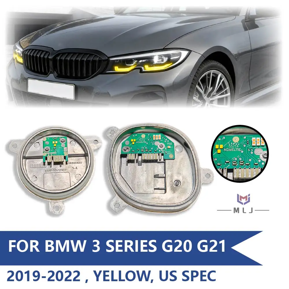 

Yellow 63118737143 63118737144 For BMW 3 Series G20 G21 US Laser High Version 2019-2022 Headlight DRL Module Angel Eye Modules