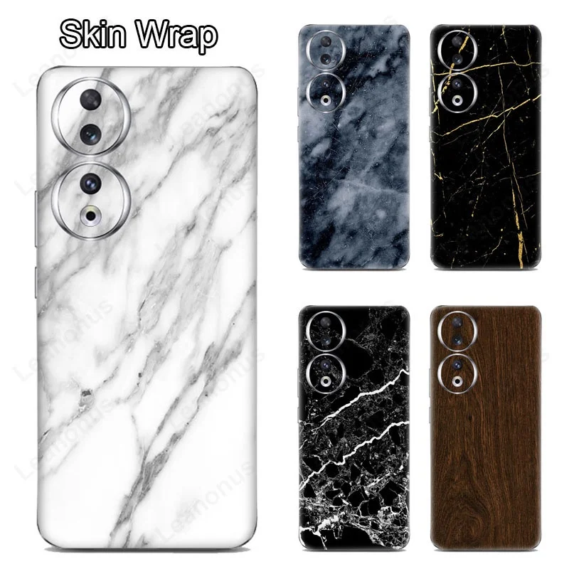 Marble Design Decal Skin for Honor 90 Pro 200 Pro Back Screen Protector Film Cover 3M Wrap with Camera Protector Matte Sticker