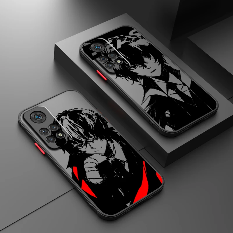 B-Bungo S-Stray Dogs Cool Cute Frosted Translucent For Redmi Note 13 12 12S 12T 11 11T 11E 10 10S 9 Pro Plus 5G Soft Phone Case