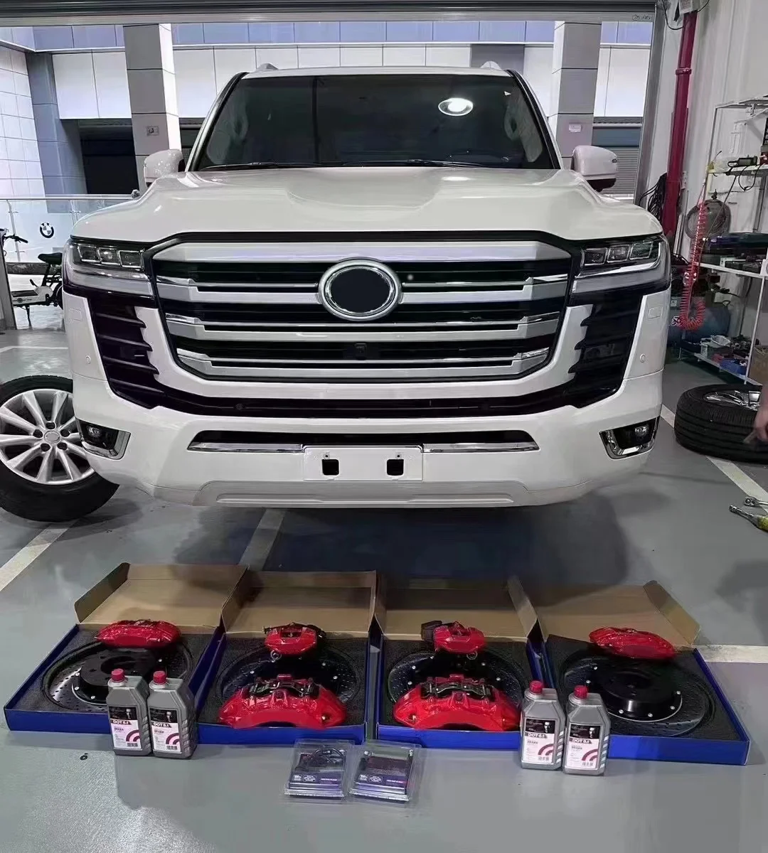 6 مكبس الفرامل الفرجار V6 4 وعاء F40 المجموعة الخلفية مع فرملة اليد لشركة فولكس فاجن باسات B5 Fx50 M35 Lx560 RX350 RX450 مخصص #2