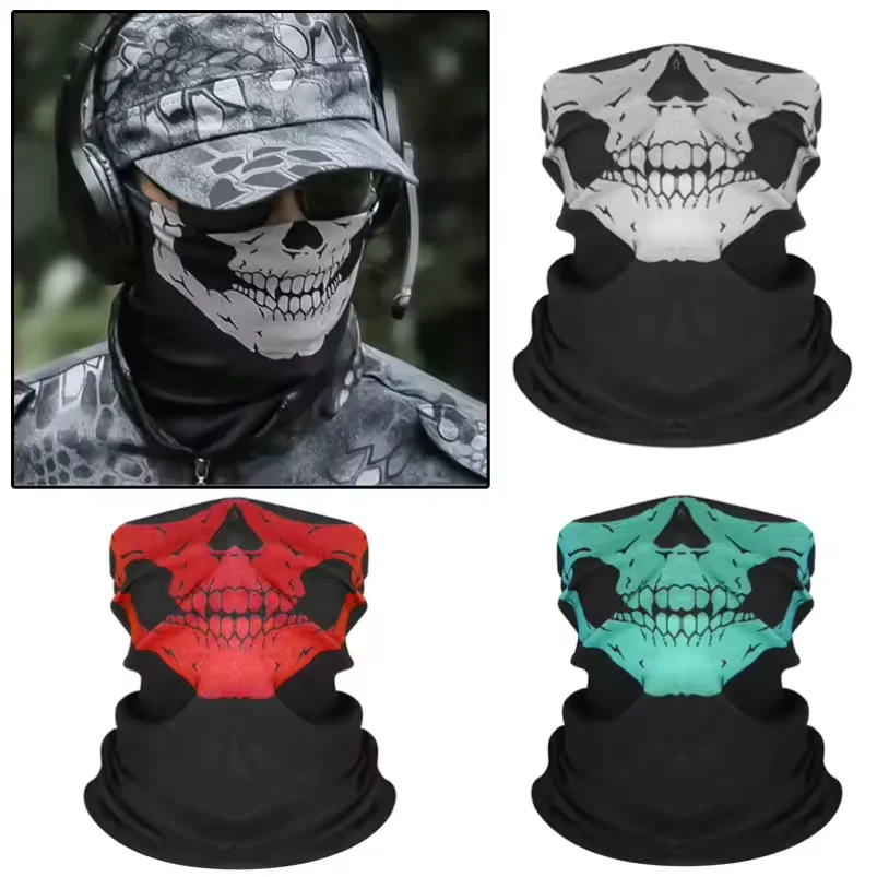 Skull MenBalaclava Ski Mask Cycling Caps Snowboard Face Cover Motorcycle Bicycle Helmet Hood Bandana Scarf Breathable Windproof