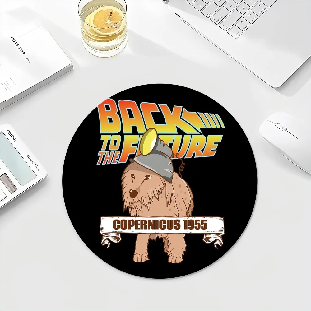 Movie Back To The Future Round Custom Skin Office  Desk Mat Table Keyboard Big Mouse Pad Laptop Cushion Office Desk Accessories