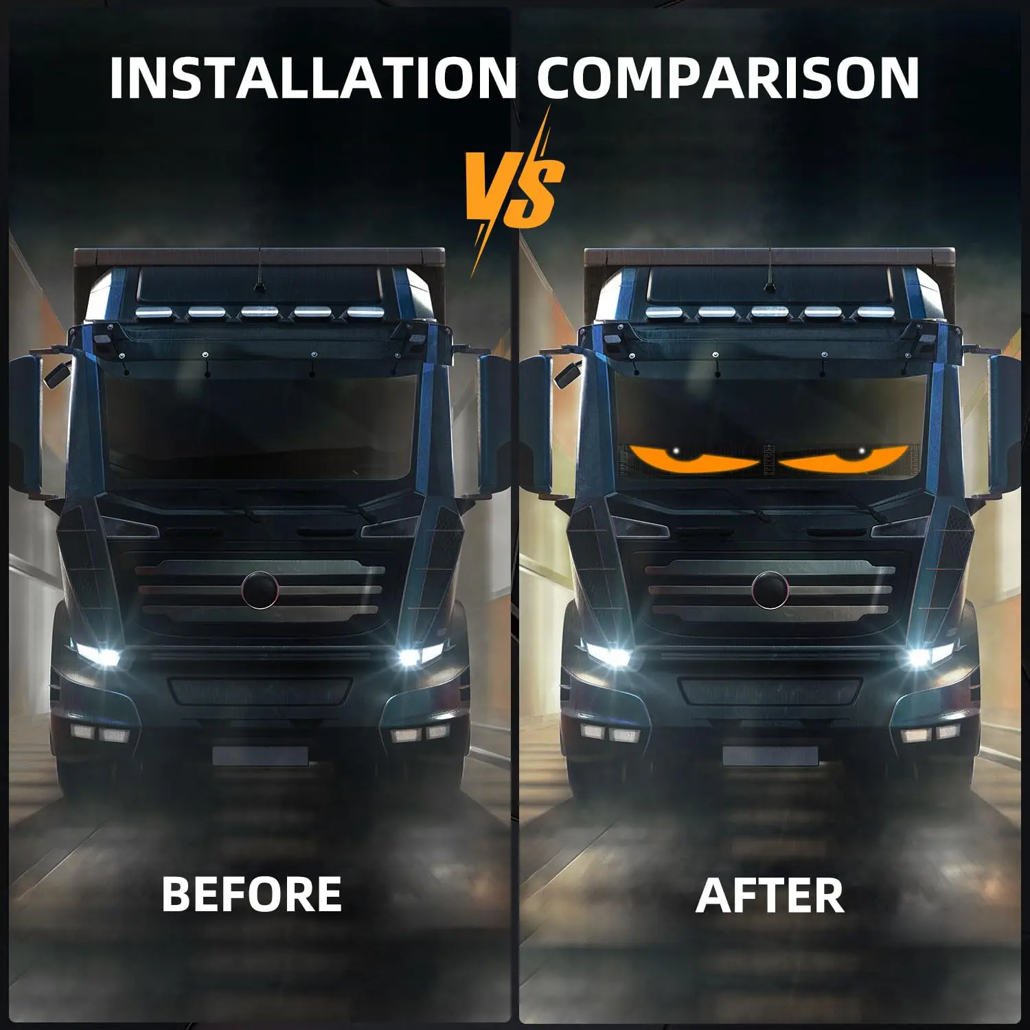 2PCS Dynamic Big Devil Eyes Light for Cars Programmable Flexible Window Screen LED Display for Car Animated Car Eye Matrix Pan