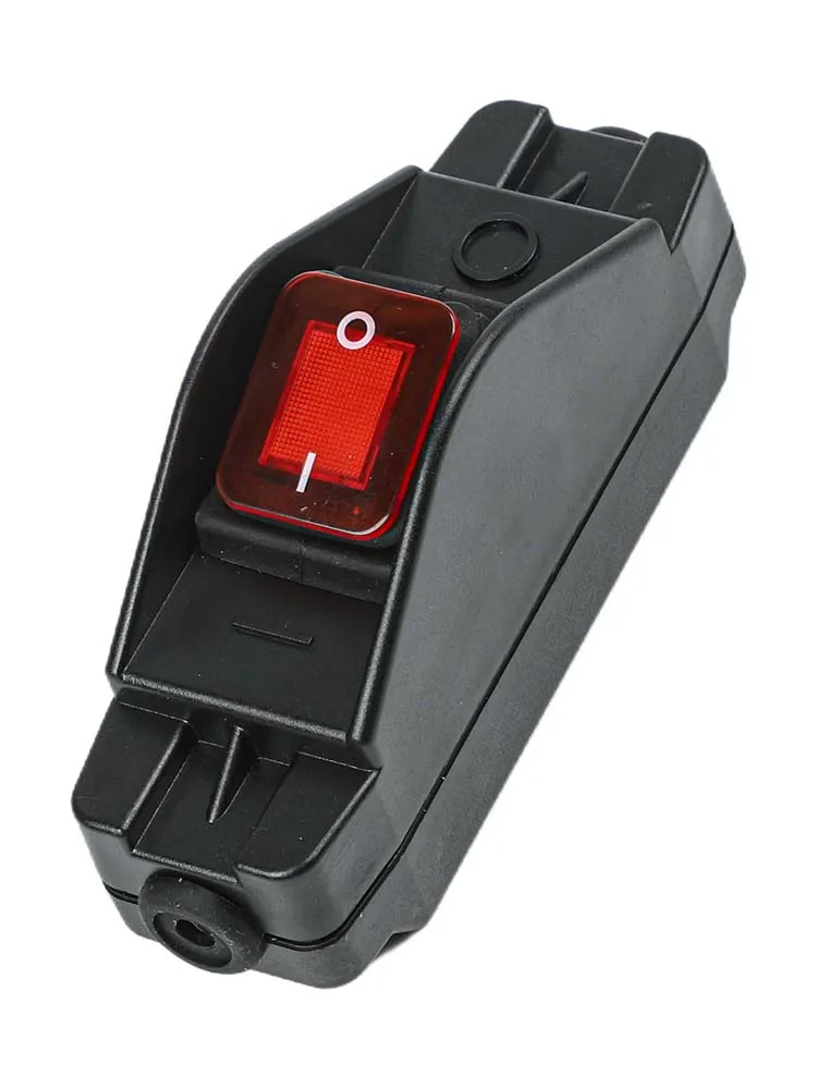 110V-250V 16A Inline Switch with Red Indicator Light 4 Pin Terminal Block 2 Pole for Kitchen Appliances and Machinery