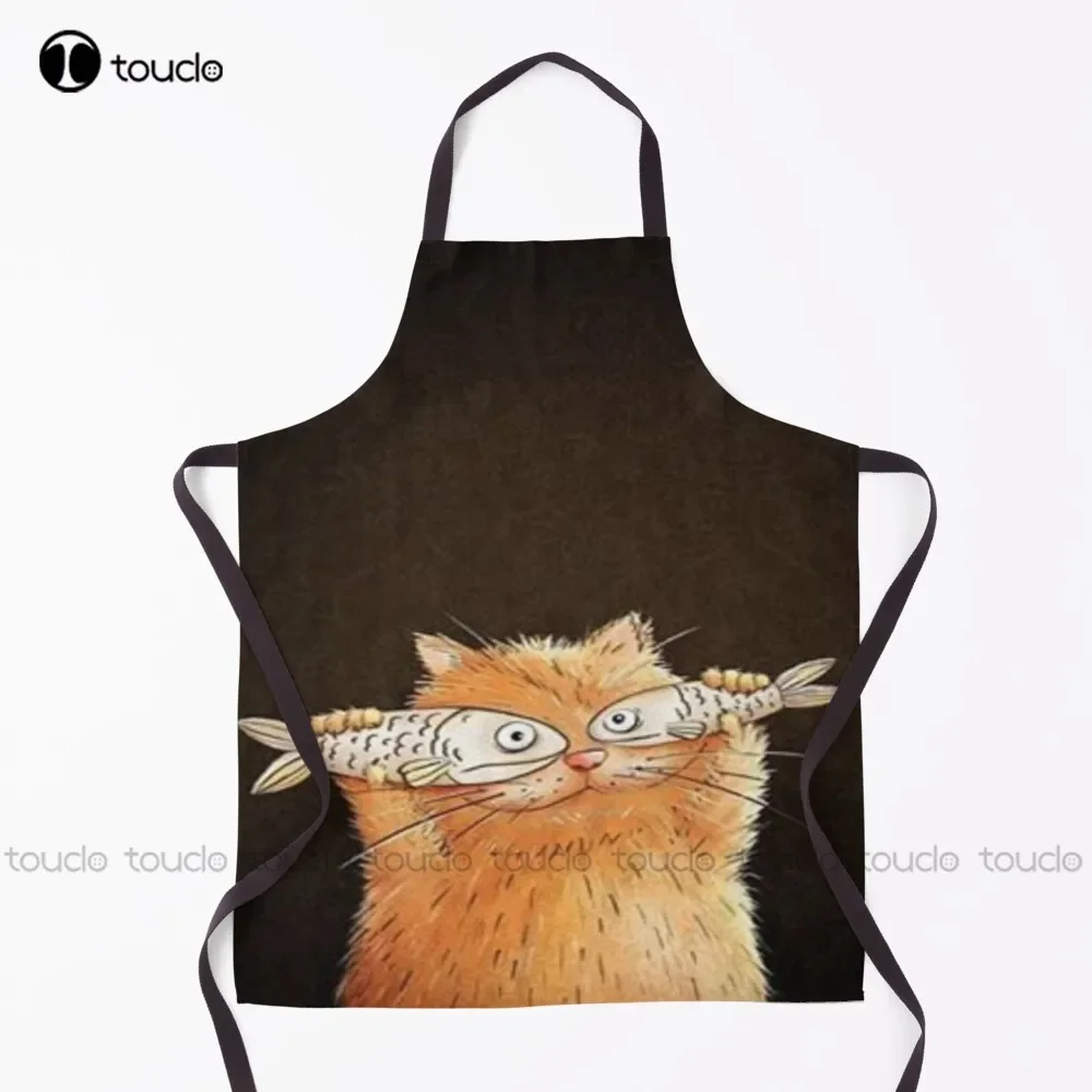 New The Cat With Fish Eyes. Apron Shop Apron Unisex