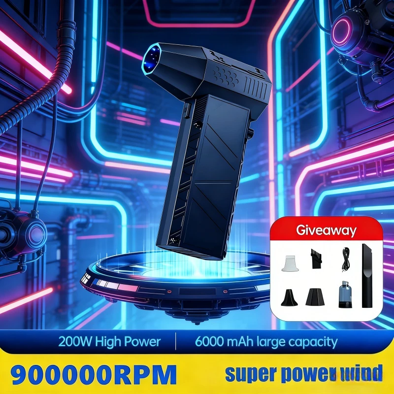 

800000RPM X6 Snowy Hurricane Camping Fan | 150W 53m/s High-Speed | 6000mAh Type-C Rechargeable Emergency Outdoor Fan