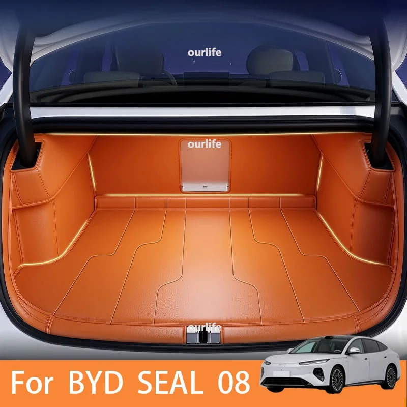 Nappa Leather Car Trunk Mat Waterproof Anti‑Scratch Rear Cargo Liner Car Trunk Protector Accessories For BYD SEAL 08 2026 2027