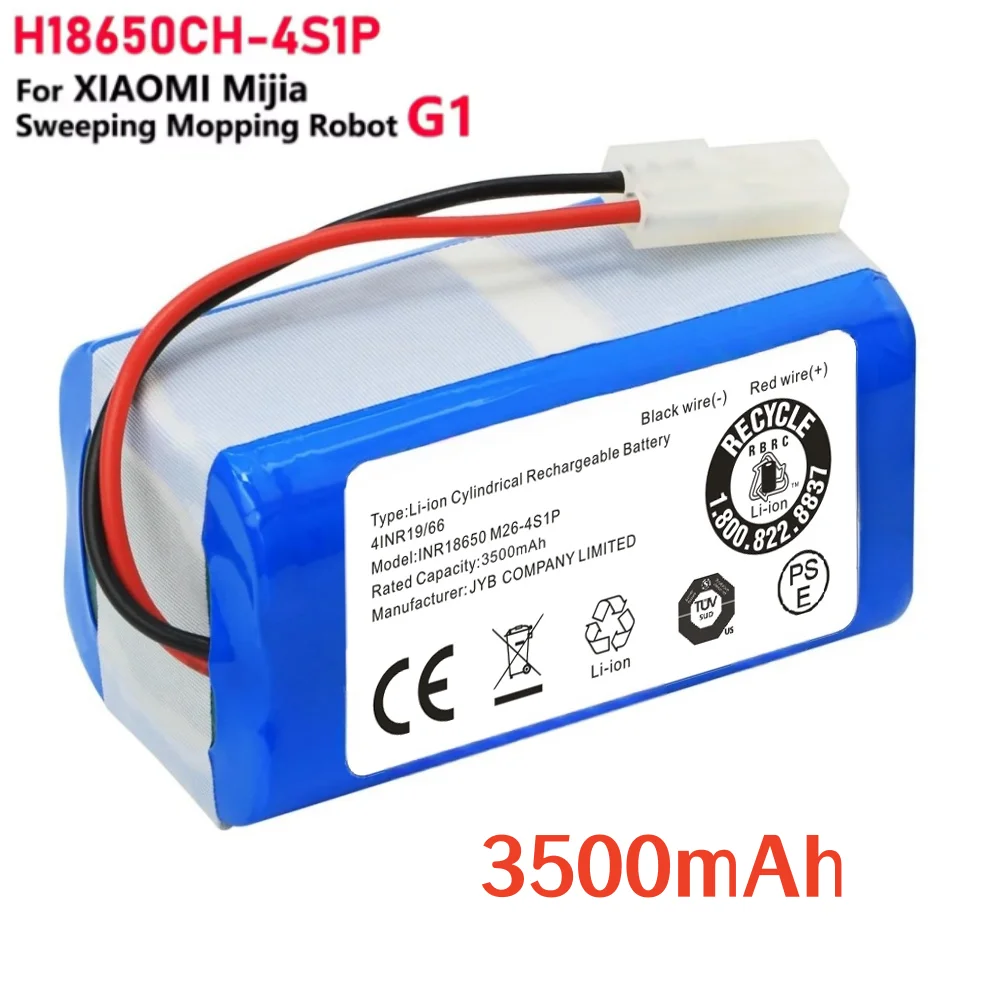 

New 4S1P 14.4V 3500mAh Li-ion Battery Pack,For XIAOMI MIJIA Mi Robot Vacuum-Mop Essential G1 MJSTG1, SKV4136GL H18650CH R30 R35.
