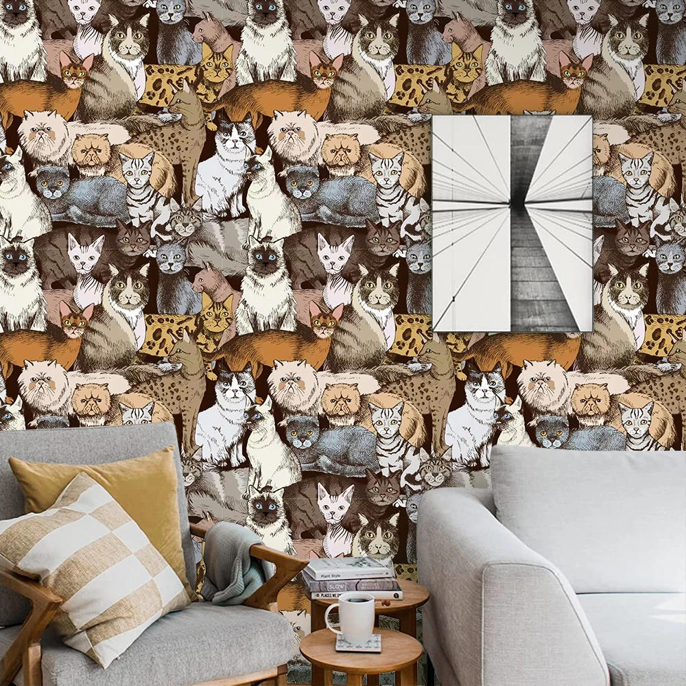 

Милые стильные и милые водонепроницаемые наклейки для домашних животных, самоклеящиеся обои из ПВХ для ремонта старых дверей, мебели