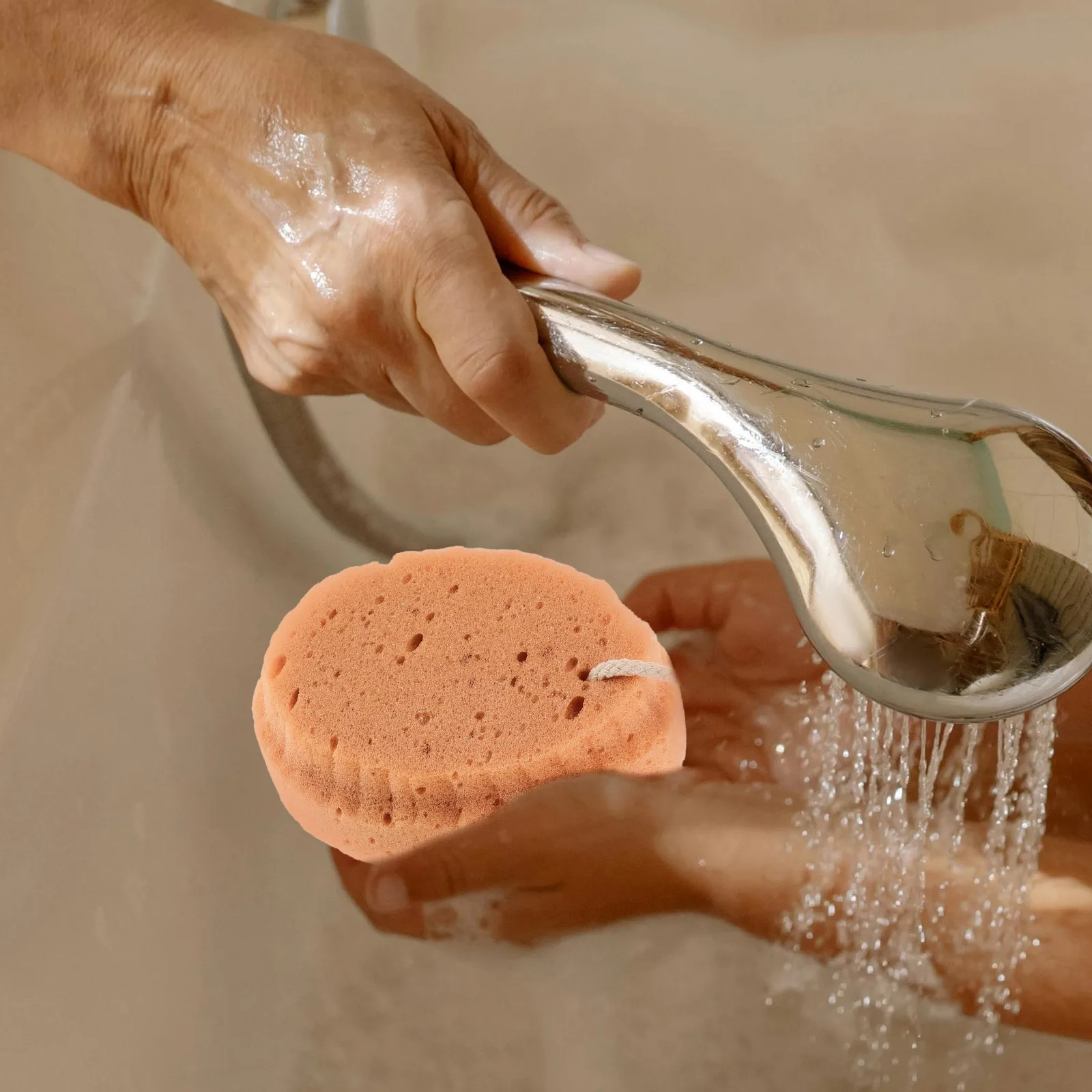 

3Pcs Bath Shower Sponges Light Brown Soft Gentle Exfoliating Body Scrubber for Kids Adults Baby Toddler Bath Accessories