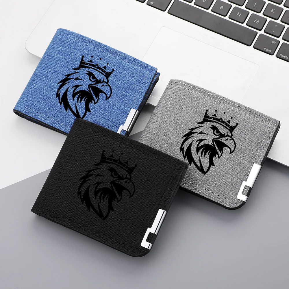 High-quality Men's Wallet with Cartoon Animal Pattern, Double-fold Multi-functional Zipper Money Pocket Fashionable Men's Wallet