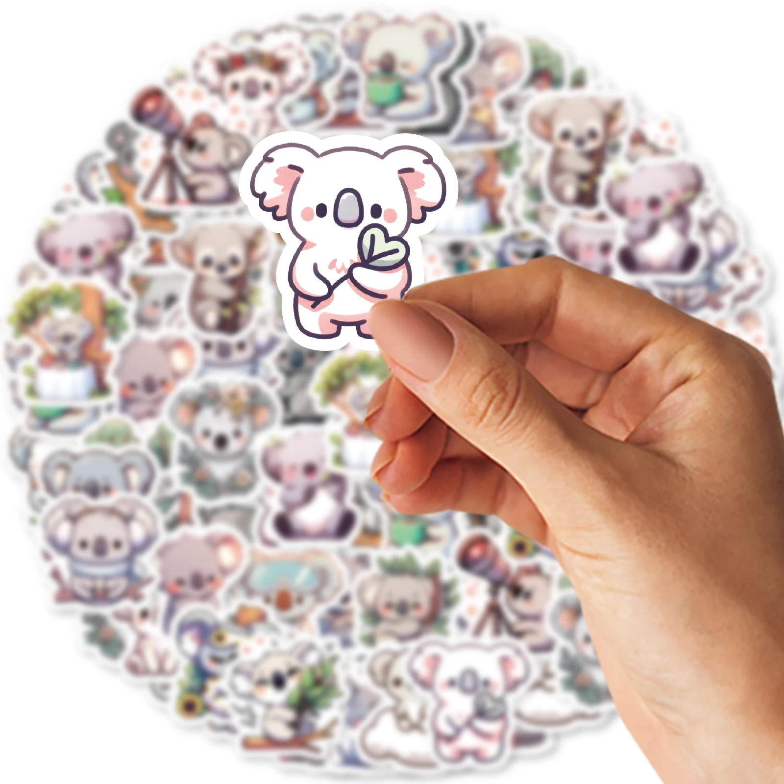 46pcs Cute Little Koala Cartoon Graffiti Stickers DIY Decorative Notebook Water Bottle Suitcase Classic Toy Waterproof PVC Decal