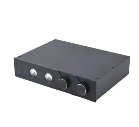 D310 * W420 * H90MM Double vu meter all aluminum power amplifier case tube preamplifier DIY chassis install box CJ189