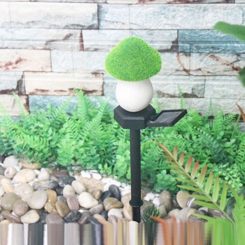 Solar Flocking Mushroom Ground Plug Lamp Night Vision Lamp Garden Courtyard Decorative Lamp Promotion