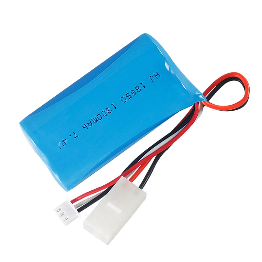 7.4 V 2S gioca la spina di KET-2P della batteria 1-10PCS la batteria di Lipo di 1300 V 18650 mAh 2856 per i camion ad alta velocità di meizhi 7.4 RC