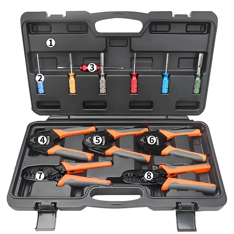 SL‑KITDC01 Terminal Crimping Tool Kit Solid Stamped Contacts Hand Crimper Set for Car Motorcycle Truck with Storage Carry Case