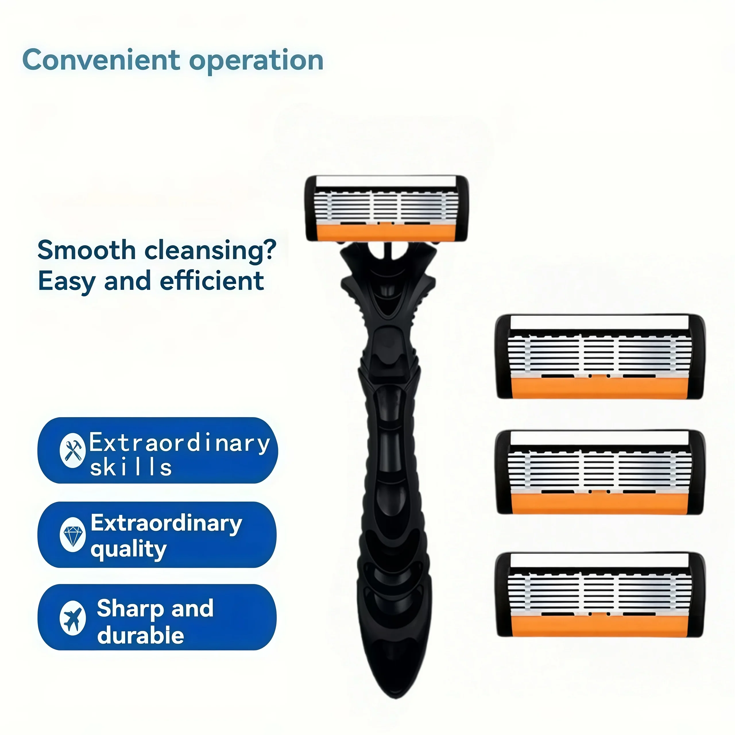 6-Layer Stainless Steel Manual Razor Set For Men Women Safety Shaving Razor With 24 Replaceable Blades Hair Removal Shaver